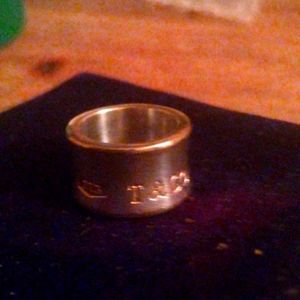 Tiffany & Co. 1837 Signature Wide Band Ring Vintage, rare ride concave shaped.